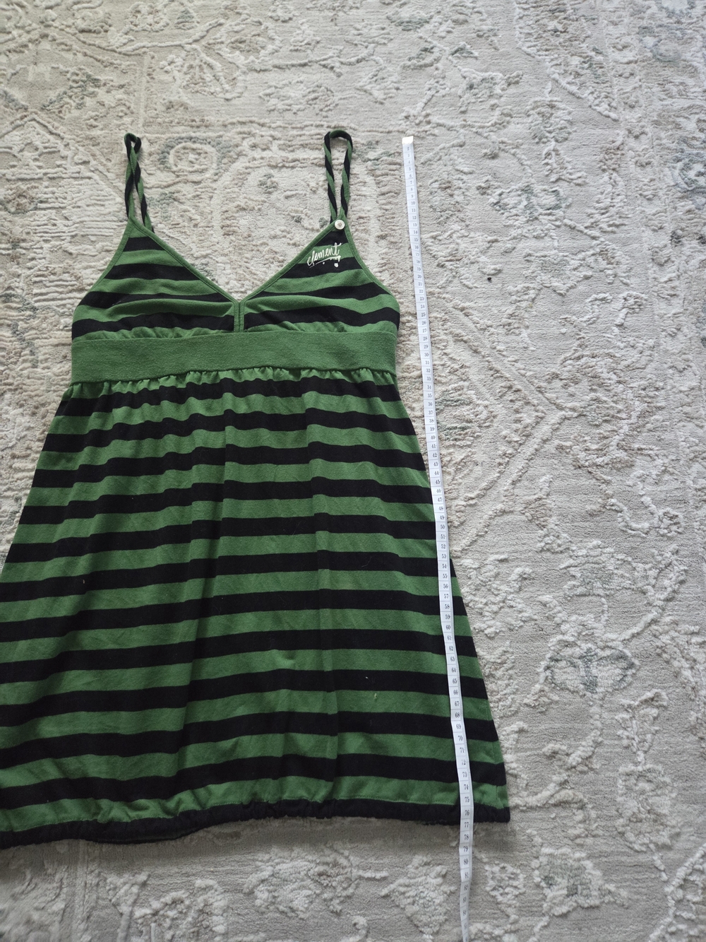 Striped Green & Black Adjustable-Spaghetti Top - Picture 6 of 6